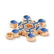 Kép 3/3 - Medál - karácsonyi hópehely - sötétkék és halvány arany színben - 22x17x2mm