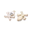 Kép 2/3 - Medál - Halloweeni koponya - fehér és halvány arany színben - 21x17.5x1.5mm - kadmiummentes és ólommentes