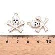 Kép 3/3 - Medál - Halloweeni koponya - fehér és halvány arany színben - 21x17.5x1.5mm - kadmiummentes és ólommentes