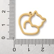 Kép 3/3 - Medál - macska charm, valódi 18K aranyozott, 19x17.5x1.5mm - 304 rozsdamentes acél
