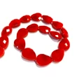 Kép 1/4 - Üveggyöngy - 18x13x8mm - piros- csiszolt lapos csepp