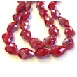 Kép 2/4 - Üveggyöngy - 18x13x8mm - piros- csiszolt lapos csepp