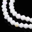 Kép 3/4 - Üveggyöngy - 3mm bicone - fehér AB színben
