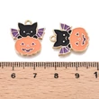 Kép 3/3 - Medál - Halloween - denevér tökkel, 19x17,5x1,5mm, fekete, narancs és arany színben