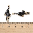 Kép 3/3 - Medál - macska, zománc fekete- arany Charm, 28x11x2.5mm