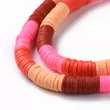 Kép 4/4 - Polimer agyag gyöngy - 6mm - lapos kerek - környezetbarát - kézzel készített - színes  - meleg árnyalatokban
