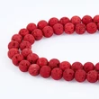Kép 2/2 - Ásványgyöngy - Lávakő - 8mm – pirosas magenta színben 