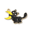 Kép 1/3 - Medál - fekete macska - sárga holddal - halvány arany színben