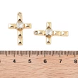 Kép 3/3 - Medál - kereszt - strassz kővel medálok, világos arany, 23,5x15mm 
