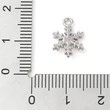 Kép 3/3 - Medál - Hópehely - fém ötvözet - strassz kővel - platina ezüst, 13x9,5x2,5mm