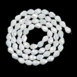 Kép 2/4 - Üveggyöngy - csepp, angyalszoknya - galvanizált fehér AB színű, fazettált, 15x10mm