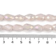 Kép 4/4 - Üveggyöngy - csepp, angyalszoknya - galvanizált halvány bézs AB színű, fazettált, 15x10mm