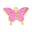 Kép 1/3 - Medál - pillangó - élénk pink és világos arany 14x20x2mm 
