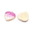 Kép 2/3 - Medál - szív - gyöngyház pink és világos arany 25,5x23x2mm - Nikkelmentes!