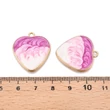 Kép 3/3 - Medál - szív - gyöngyház pink és világos arany 25,5x23x2mm - Nikkelmentes!