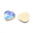 Kép 2/3 - Medál - szív - égkék és világos arany 25,5x23x2mm - Nikkelmentes! 