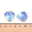Kép 3/3 - Medál - szív - égkék és világos arany 25,5x23x2mm - Nikkelmentes! 