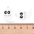 Kép 3/3 - Medál - Halloweeni szellem, fehér és fekete 29x23x2mm 