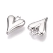 Kép 2/3 - Medál - Szív, ezüst színben, 15x11.5x4mm