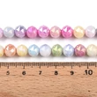 Kép 4/4 - Üveggyöngy - galvanizált, kerek, vegyes színben, AB bevonattal, csiszolt, 7–8 mm (10db)