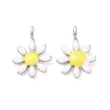 Kép 3/4 - Medál - fehér virág - 304 rozsdamentes acél, 10x7.5x2mm