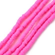 Kép 2/4 - Gyöngy - 4x1mm - kézzel készített - polimer agyaggyöngy – fukszia  színben
