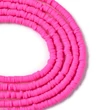 Kép 3/4 - Gyöngy - 4x1mm - kézzel készített - polimer agyaggyöngy – fukszia  színben
