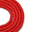 Kép 2/3 - Gyöngy - 4x1mm - kézzel készített - polimer agyaggyöngy -piros színben 350-410db/szál kb 40-41cm