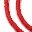 Kép 3/3 - Gyöngy - 4x1mm - kézzel készített - polimer agyaggyöngy -piros színben 350-410db/szál kb 40-41cm