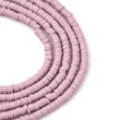 Kép 3/4 - Gyöngy - 4x1mm - kézzel készített - polimer agyaggyöngy – halvány mályva színben
