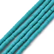 Kép 2/4 - Gyöngy - 4x1mm - kézzel készített - polimer agyaggyöngy -sötét türkiz színben 