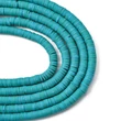 Kép 3/4 - Gyöngy - 4x1mm - kézzel készített - polimer agyaggyöngy -sötét türkiz színben 