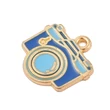 Kép 2/3 - Medál - Kempingfelszerelés, fényképezőgép, arany, kék18.5x18x1.5mm