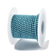 Kép 1/3 - Lánc, strasszos - akvamarin színben, 2x2~2.5x2mm (50cm)