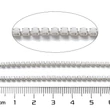 Kép 3/3 - Lánc, strasszos - fehér alabástrom színben, 2x2~2.5x2mm (50cm)