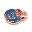 Kép 2/3 - Medál - mézes csupor charm, királykék, 17x14x1.5mm, zománc - ólommentes és kadmiummentes!