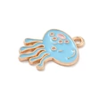 Kép 2/3 - Medál - medúza charm, égszínkék, 22x16x1mm, zománc - ólommentes és kadmiummentes!