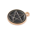 Kép 2/3 - Medál - csillag, medálion alakban, fekete-arany, charm, 20x16.5x1mm, zománc - ólommentes és kadmiummentes!