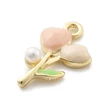 Kép 2/3 - Medál - tulipán rózsaszín charm, 19x11x4.5mm, zománc 