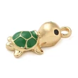 Kép 2/3 - Medál -  teknősbéka charm, arany, 17.5x9x5.5mm