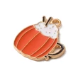 Kép 2/3 - Medál - Pumpkin Spice - sütőtök charm, narancs piros, 20.5x18x1.5mm, zománc 