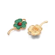 Kép 2/3 - Medál - lóhere katicabogárral charm, 22x12.5x3mm, zománc - Nikkelmentes! 
