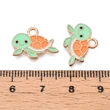 Kép 3/3 - Medál - teknősbéka charm, arany, akvamarin, 12x17x1mm, zománc - ólommentes és kadmiummentes!