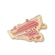 Kép 2/3 - Medál - hangszer, virágos charm, arany, hárfa, 24.5x20x1mm, zománc - ólommentes és kadmiummentes!