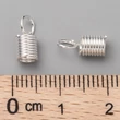 Kép 3/4 - Zsinórvég, ezüst színű bevonattal, vas, 10x4.5mm (10db)