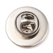Kép 3/3 - Üveg lencsés kitűző alap - 18mm lencséhez - platina ezüst színben - 304 Rozsdamentes Acél!