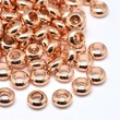 Kép 2/2 - Köztes gyöngy - 4x2mm - lapos lencse - sárgaréz - rózsaarany színben - Nikkelmentes!