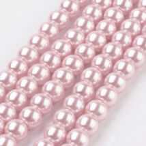 Tekla gyöngy - 6mm - Rózsaszín színben - Környezetbarát üvegből