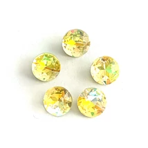 Kristály - 8mm - Chaton - shiny yellow AB