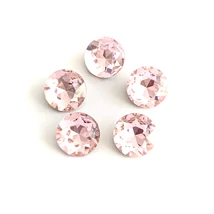 Kristály - 10mm - kerek - kaboson – light rose